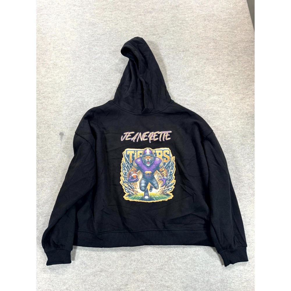 Chrome Riot LSU Tigers Jeanerette Football Hoodie Black Unisex Large NCAA Cotton